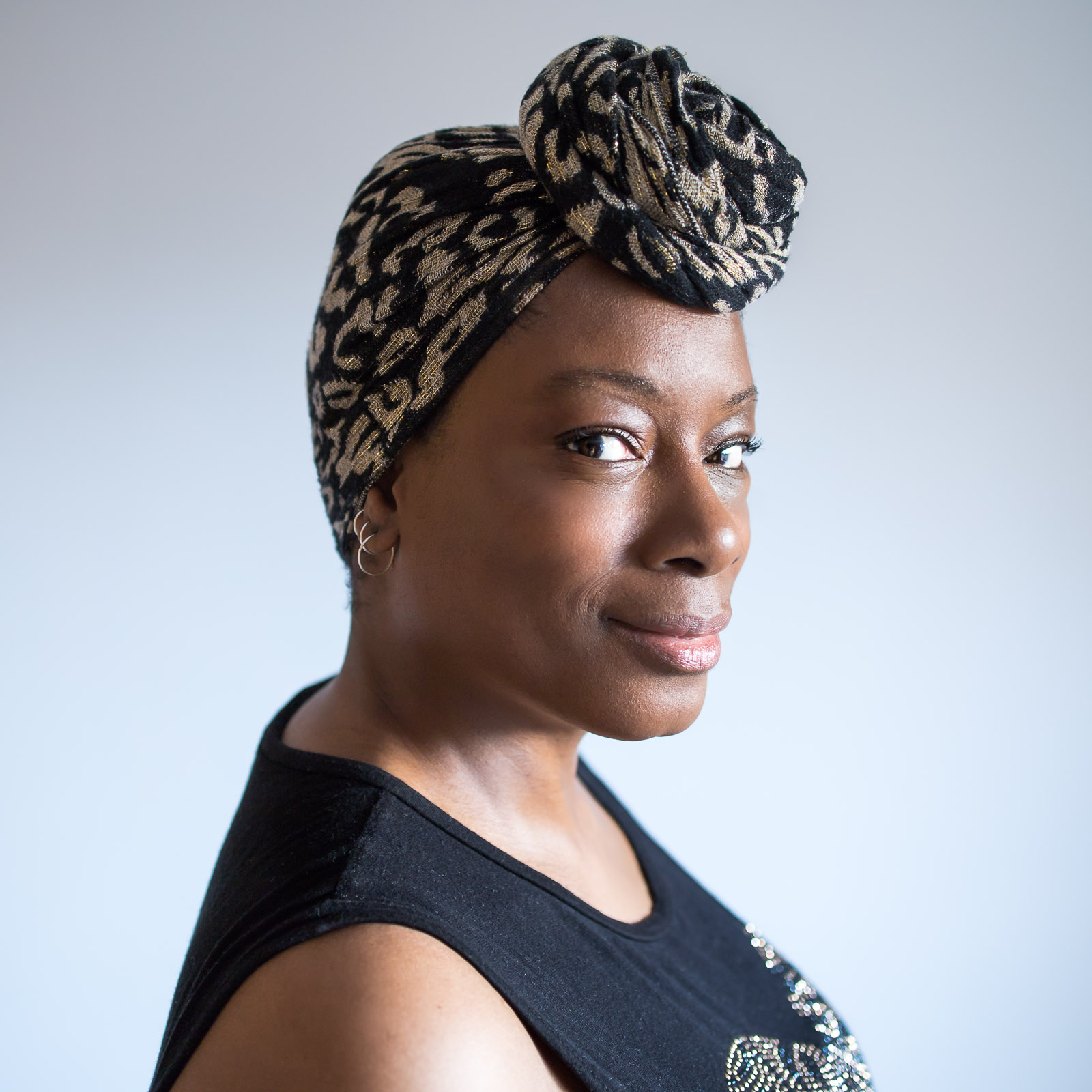 Editorial artist portrait photographed in a London studio