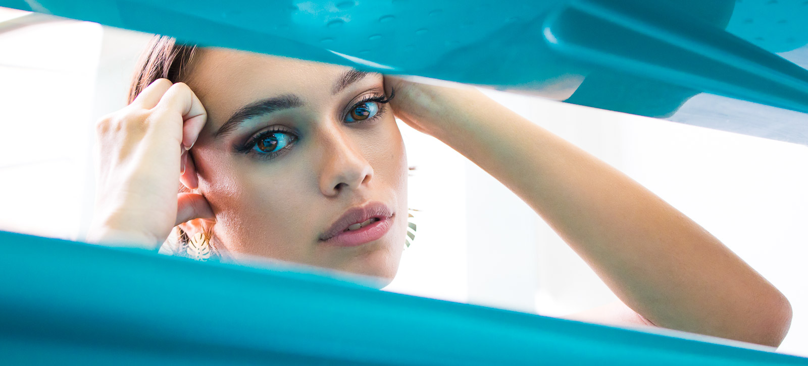 Creative editorial portrait photography in London with cinematic styling
