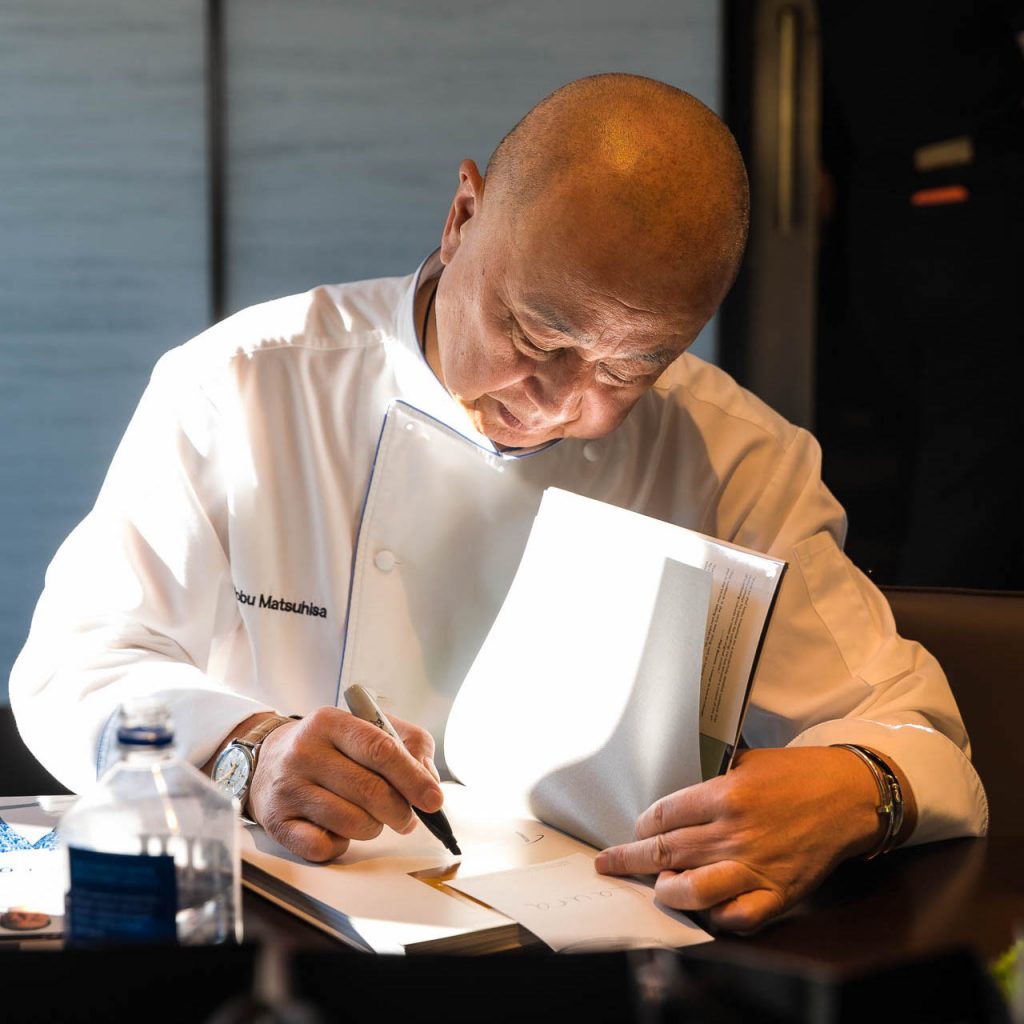 Chef Nobu Matsuhisa at a private client event in London