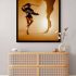 ARION African dance artwork displayed above a modern sideboard
