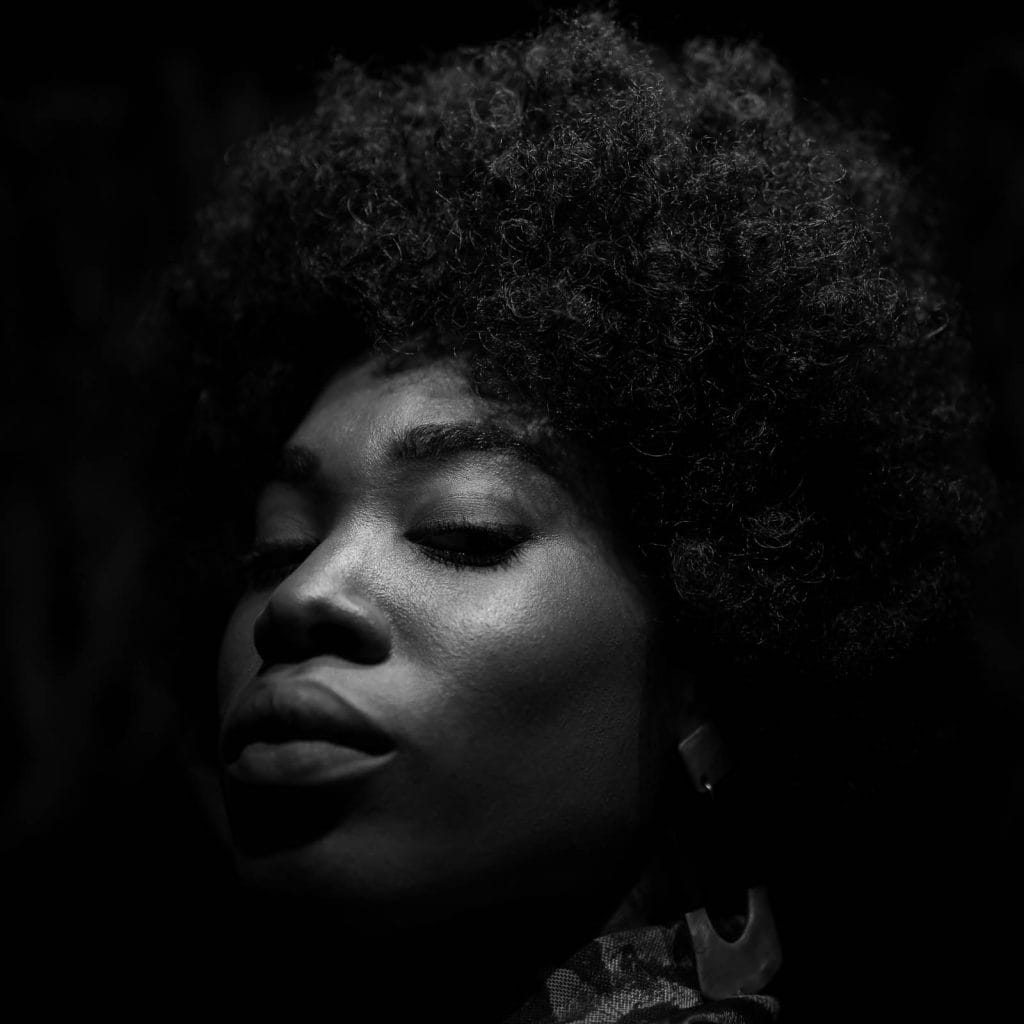 Gemma, a striking black and white portrait photograph by London photographer Twiggles